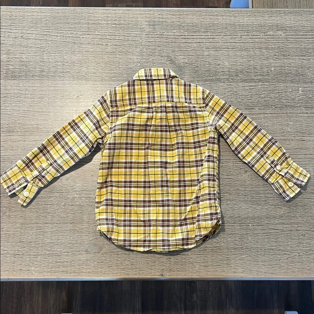 GAP Yellow Plaid Kids Button Down Shirt 3T‎